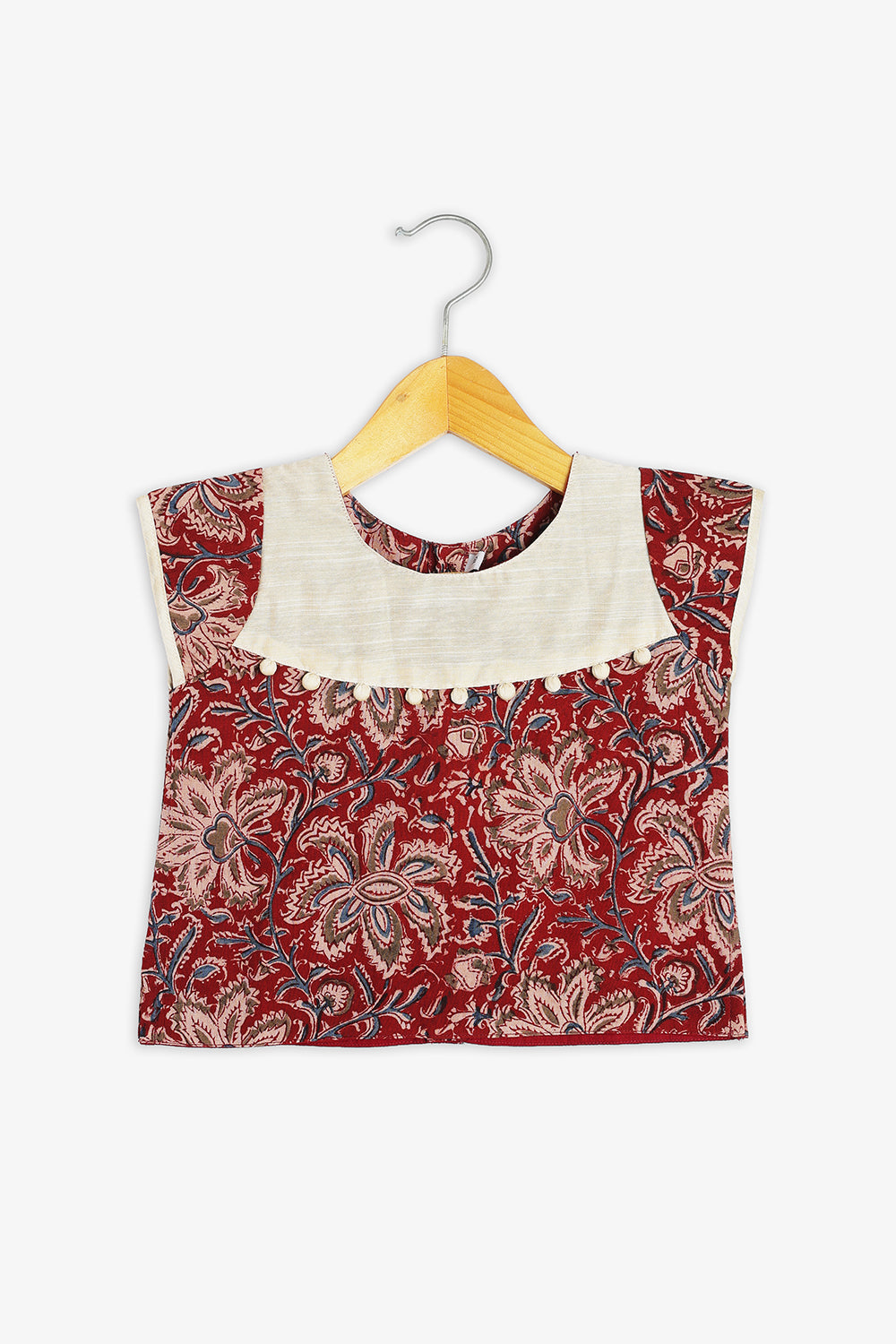 Chittythalli Girls Kalamkari Silk Cotton Slub Pavadai Set -Traditional Ethnic Wear-PS20