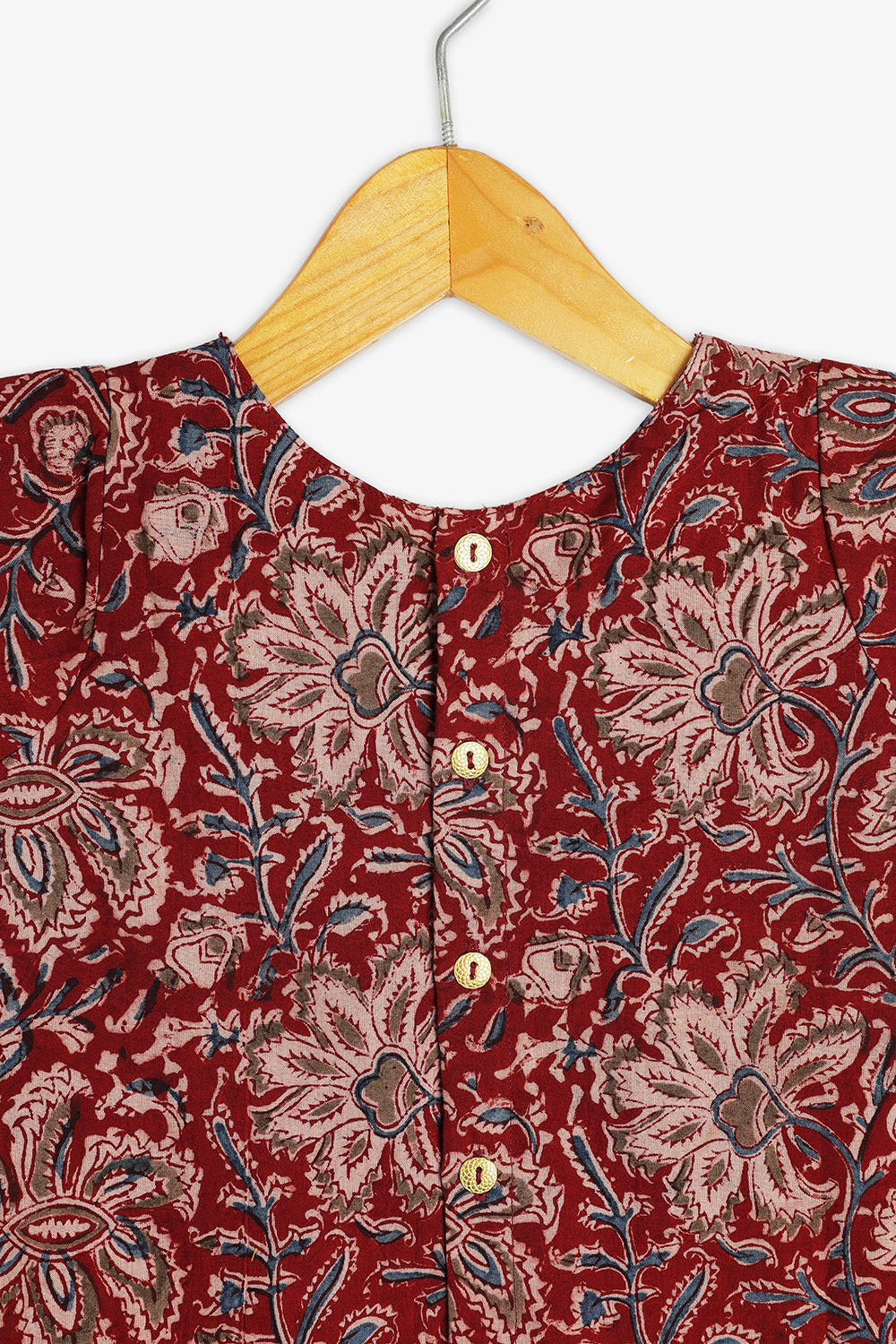 Chittythalli Girls Kalamkari Silk Cotton Slub Pavadai Set -Traditional Ethnic Wear-PS20