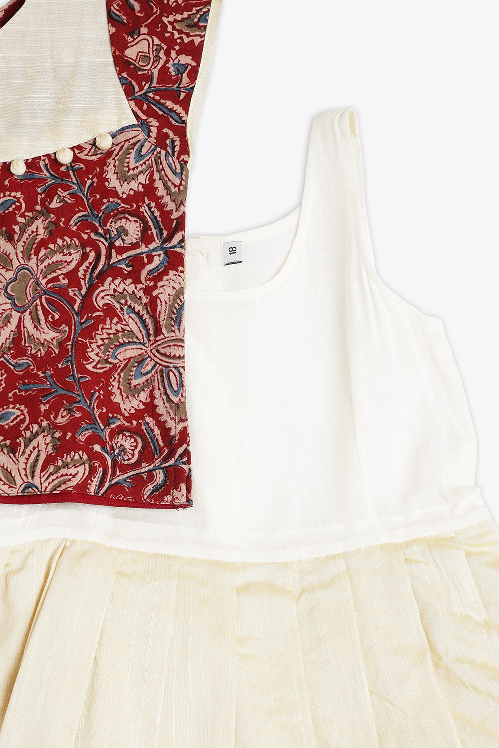 Chittythalli Girls Kalamkari Silk Cotton Slub Pavadai Set -Traditional Ethnic Wear-PS20