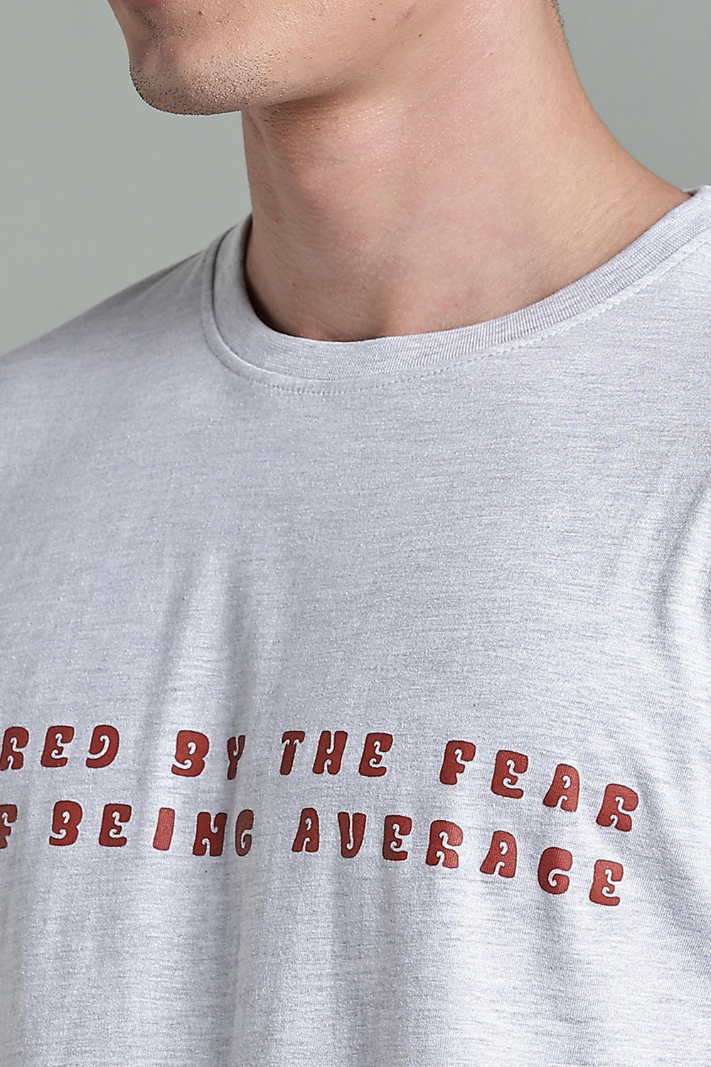 Enhance Men's Cotton Typography T-Shirt Inspired by the Fear Round Neck Half Sleeve Casual Wear - White - T114