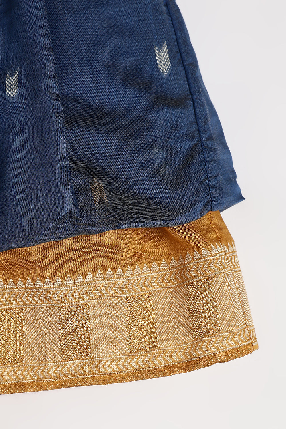 Chittythalli Girls’ Ethnic Chanderi Balloon Skirt Frock with Bow Knot and Gold Button Details | Traditional Festive Dress for Girls - FR44