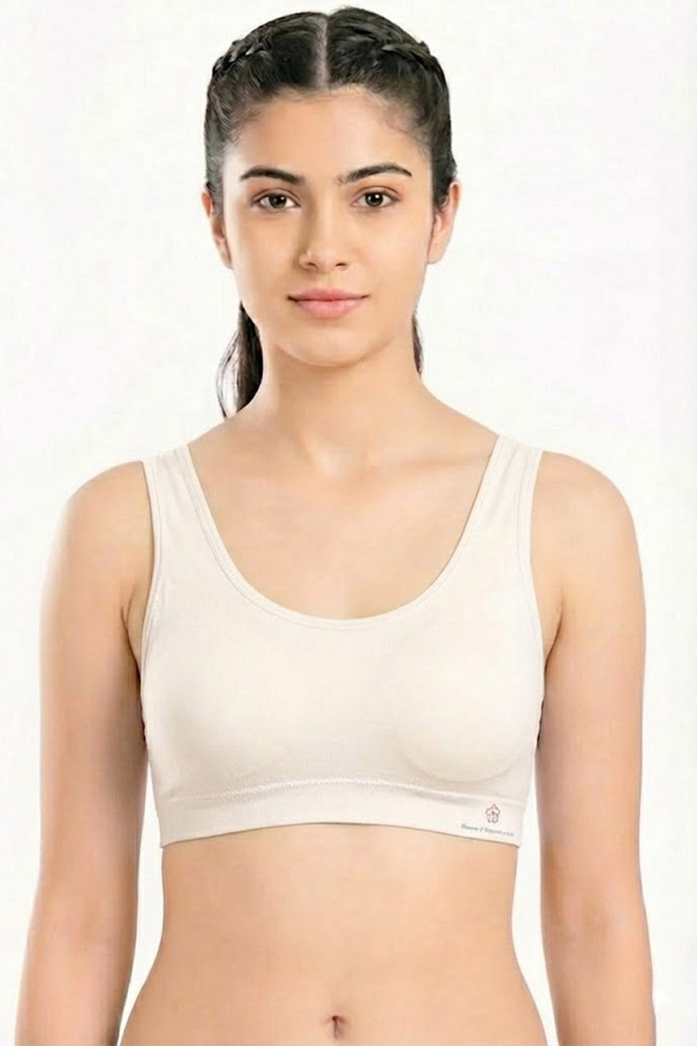 Printed Padded Sport Bra | Soft Cotton-Blend, Medium Coverage, Pull-On Comfort - 7784