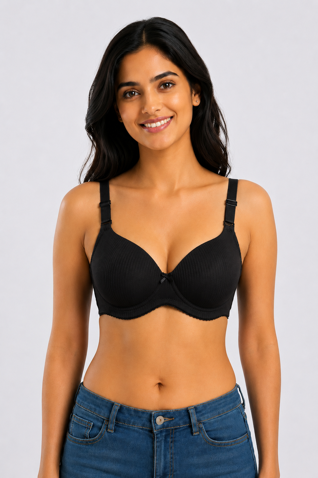 Women's Heavy Push-Up Shimmer Bra | Underwired Seamless Padded Bra for Women | Low Coverage Cotton Blend Fashion Bra - 828