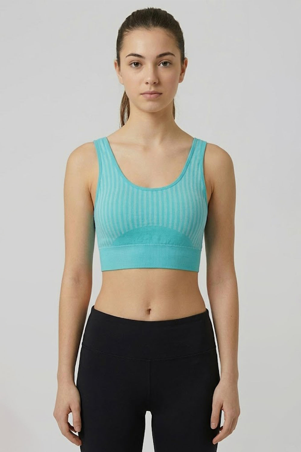 Women’s Padded Sport Bra – Seamless, Sweat-Absorbent, Crop-Top Friendly, High Coverage - 6992