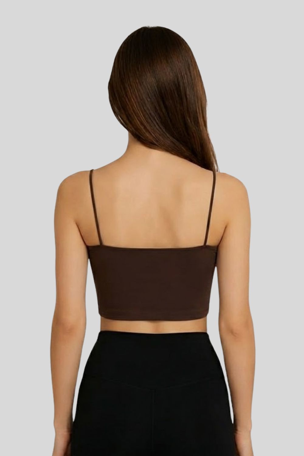 Teen Girls’ Full-Coverage Sport Padded Bra – Seamless Crop-Slip Design with Spaghetti Straps & Soft Fit - 1888