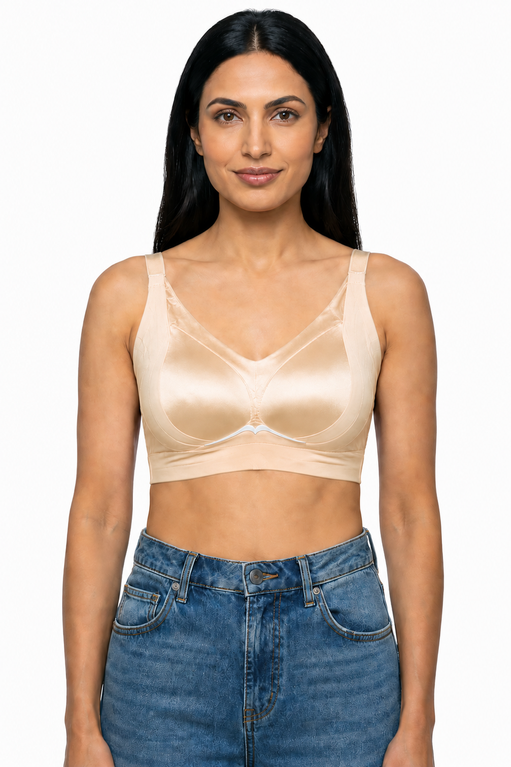 Women's Seamless Padded Modal Bra | Non-Wired Low Coverage T-Shirt Bra for Women | Soft Everyday Comfort Bra - 2534