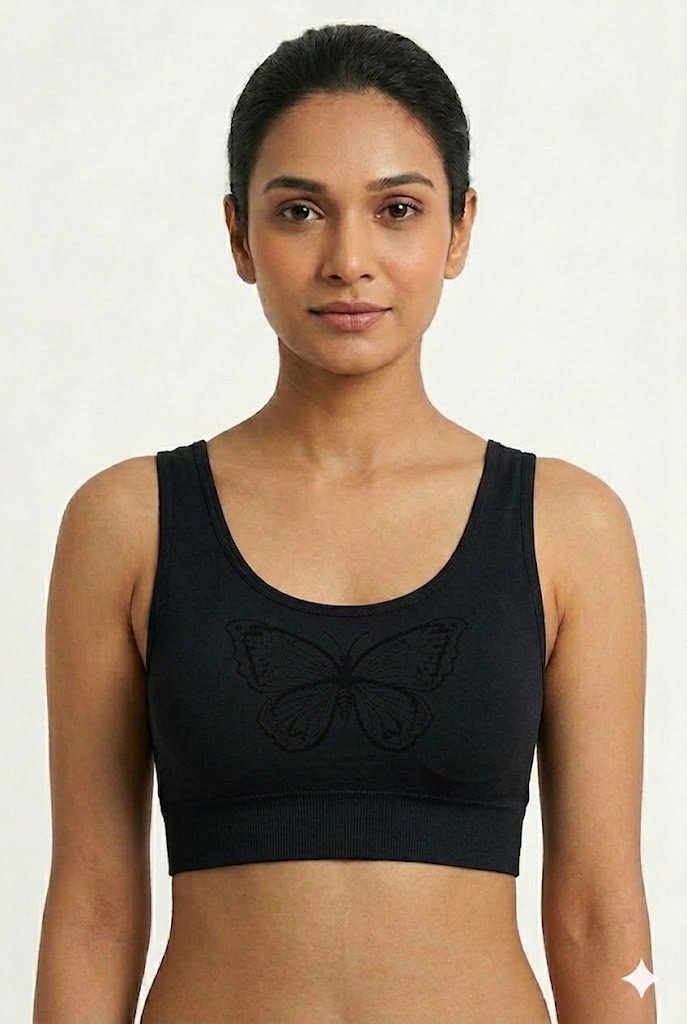 Seamless Padded Bra for Women – Full Coverage Cotton Blend Bra with Back Hook Closure | Wire-Free Everyday Comfort Bra - 10429