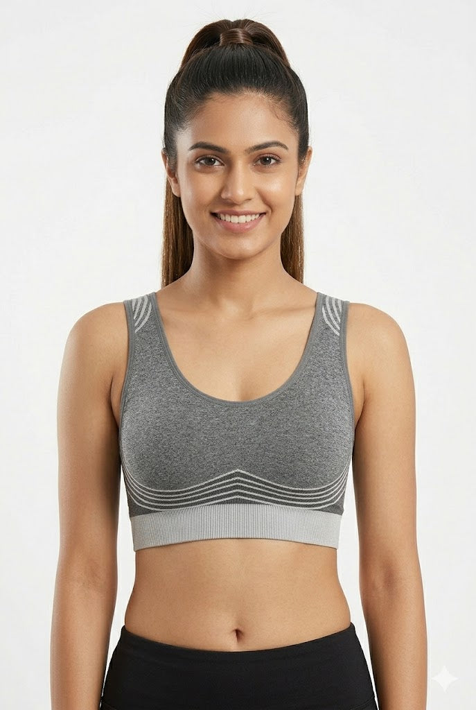 Seamless Active Bra for Women – Full Coverage Cotton Blend Non-Padded Bra with Thick Straps | Wire-Free Everyday Comfort Bra - 3007