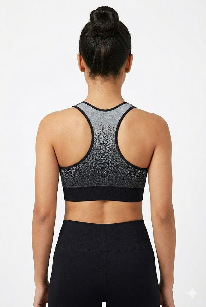 Seamless Racerback Bra for Women – Medium Coverage Padded Cotton Blend Bra with Removable Pads | Pull-On Active Comfort Bra - 6996
