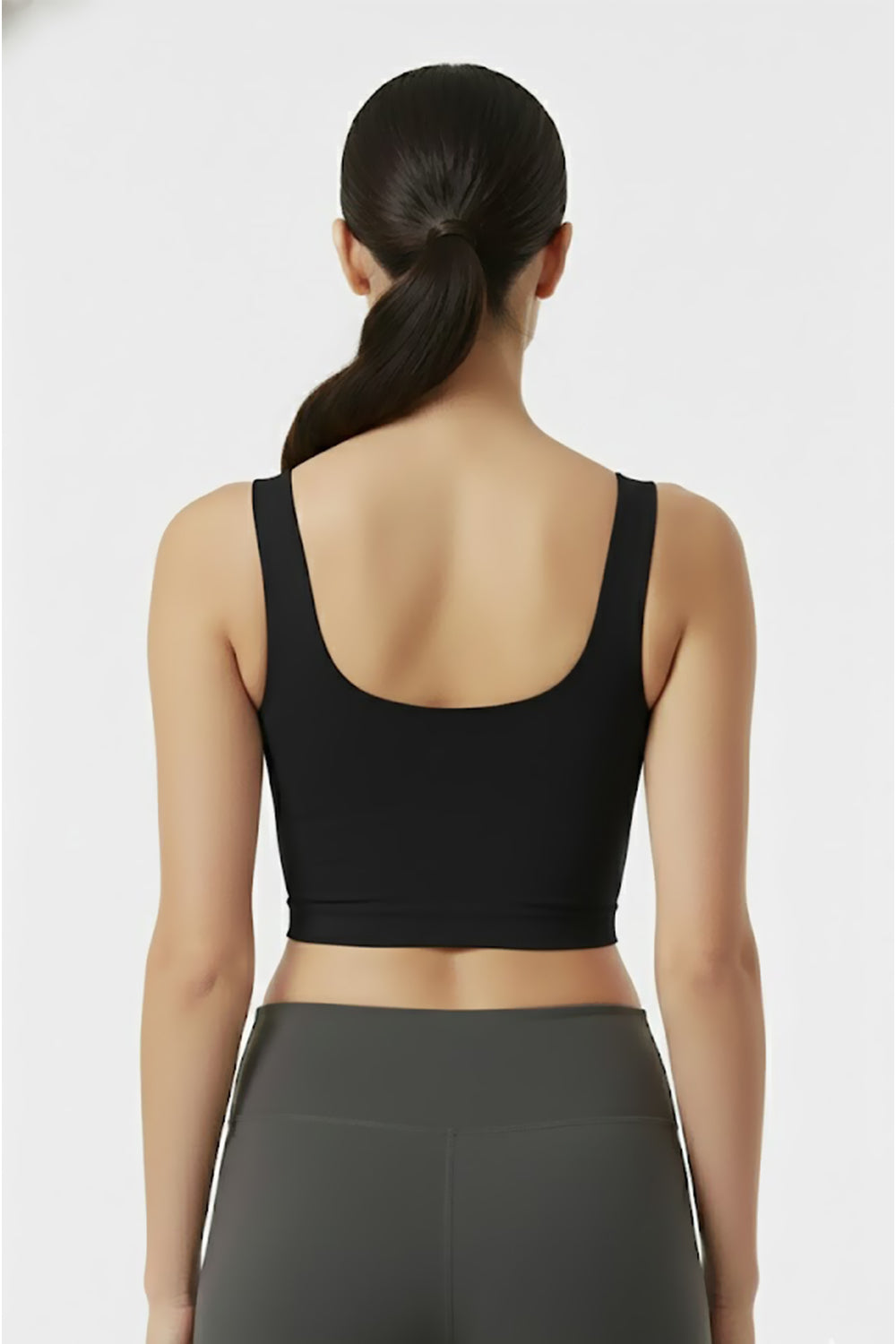 Teen Girls’ Padded Sport Bra – Full-Coverage, Seamless & Removable-Pad Crop-Slip Style - 1602