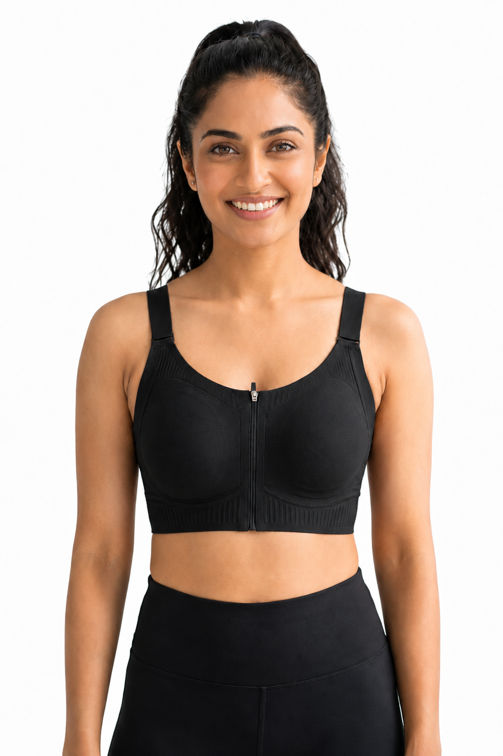 Women's Front Open Seamless Padded Bra | Non-Wired Full Coverage Modal Bra with Front Zip | Everyday Comfort Bra for Women - 2537