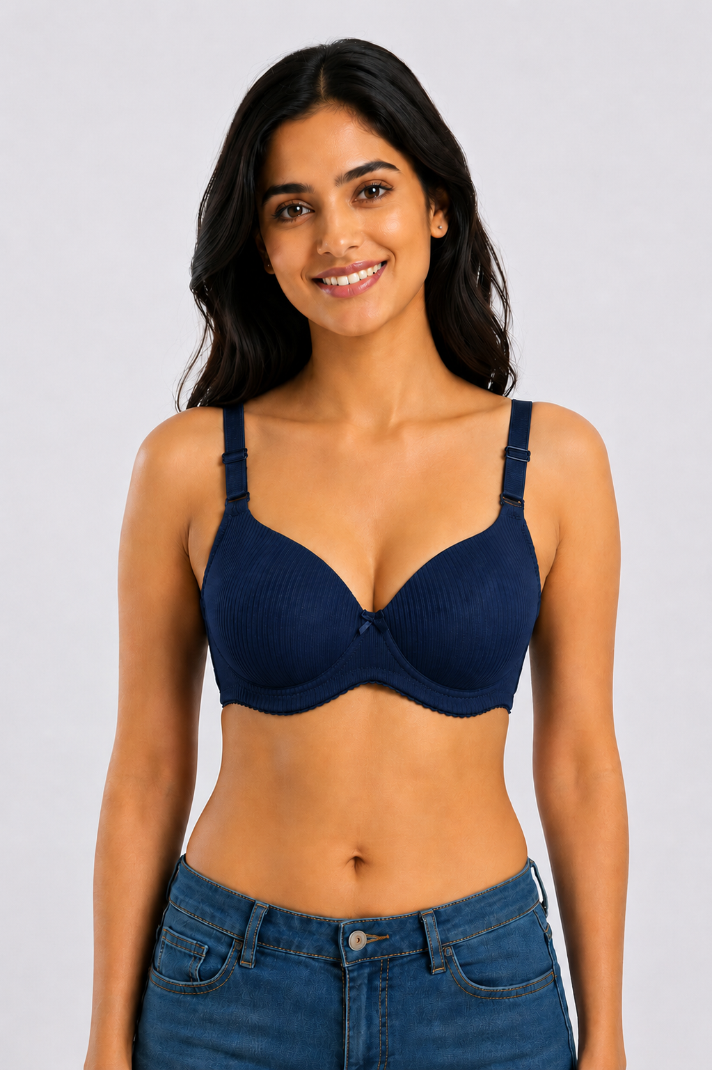 Women's Heavy Push-Up Shimmer Bra | Underwired Seamless Padded Bra for Women | Low Coverage Cotton Blend Fashion Bra - 828
