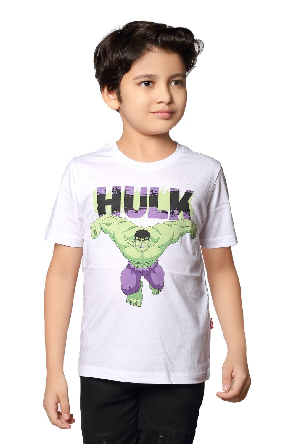 Boys Printed Cotton-Blend T-Shirt | Round Neck Short Sleeve Regular Fit Daily Wear Tee - White - 3015