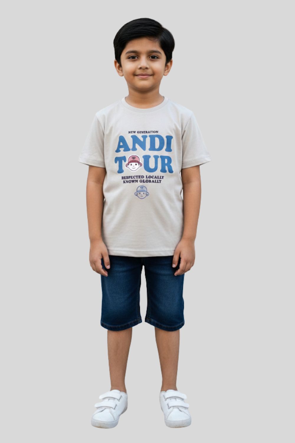 Boys’ Printed Cotton-Blend T-Shirt | Round Neck, Short Sleeves, Regular Fit - 826
