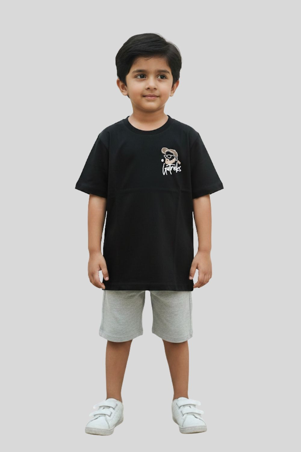 Boys’ Printed Cotton-Blend T-Shirt | Round Neck, Short Sleeves, Regular Fit - 826