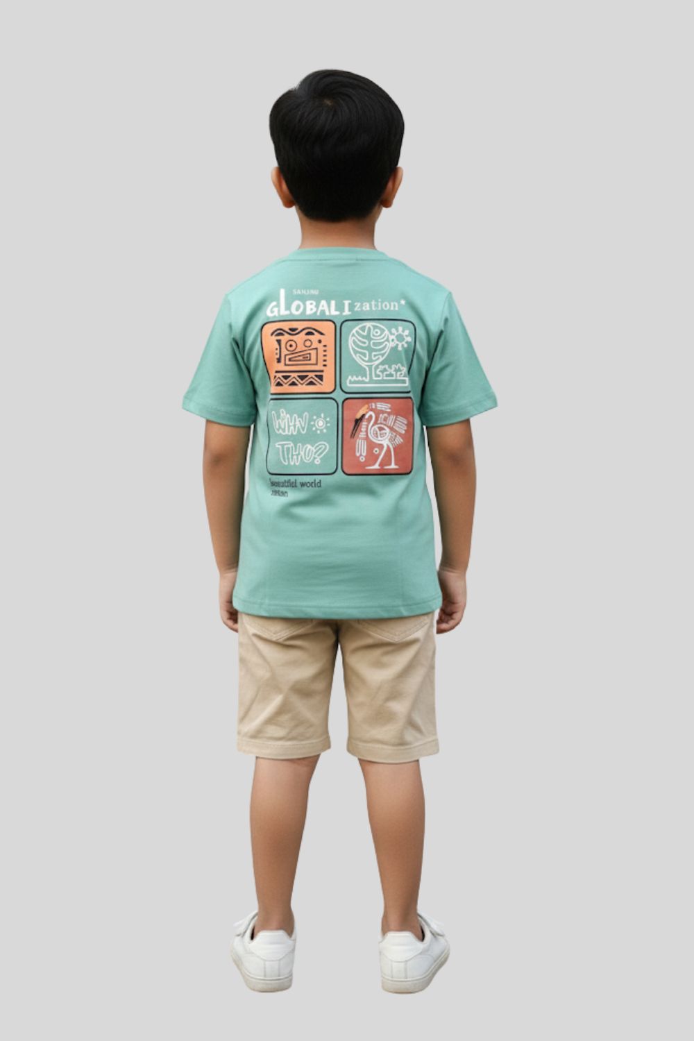 Boys’ Printed Cotton-Blend T-Shirt | Round Neck, Short Sleeves, Regular Fit - 826