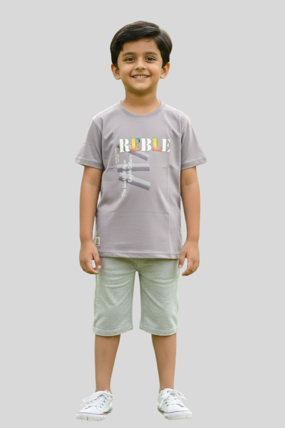 Boys’ Printed Cotton-Blend T-Shirt | Round Neck, Short Sleeves, Regular Fit - 833