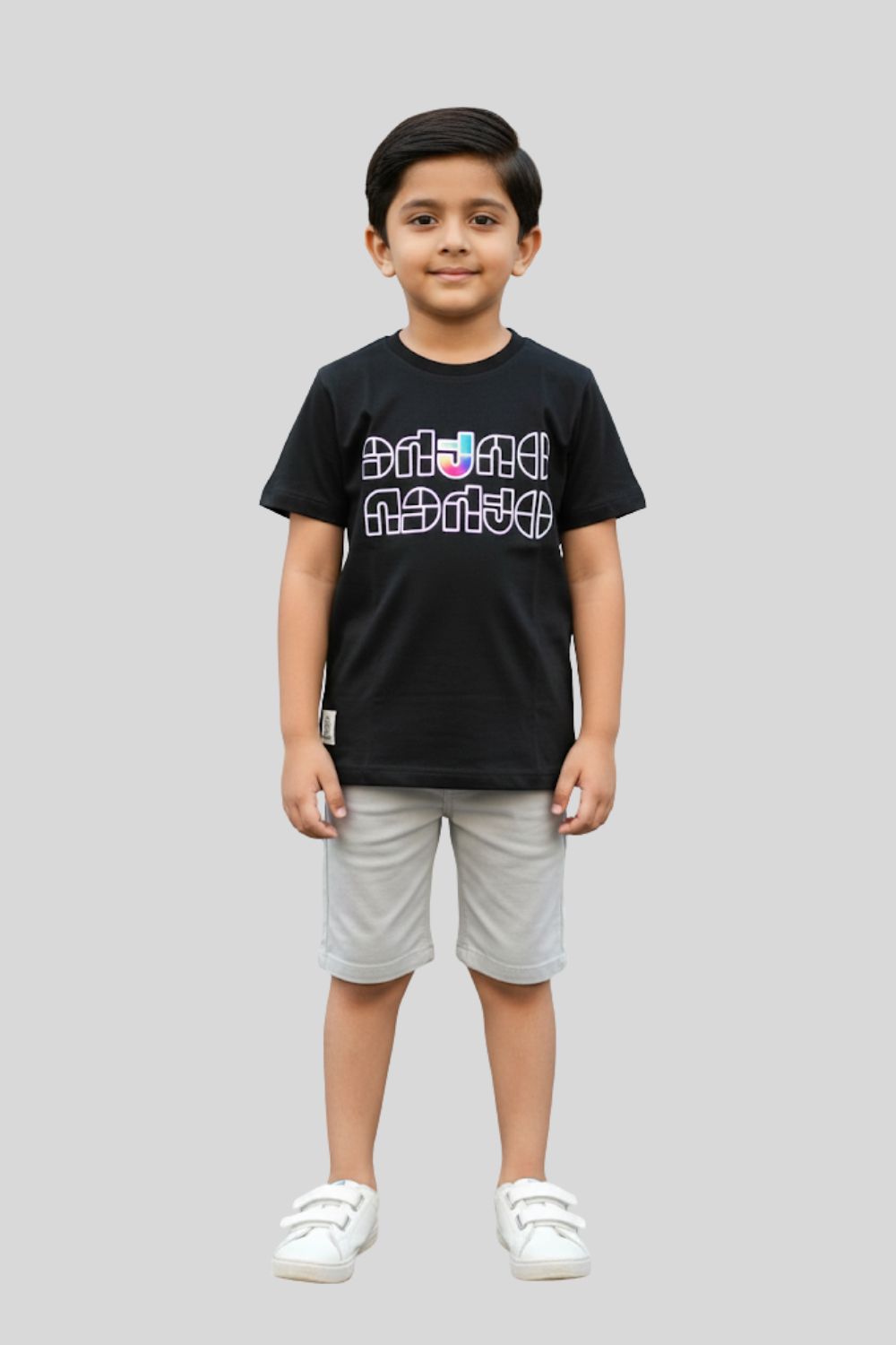 Boys’ Printed Cotton-Blend T-Shirt | Round Neck, Short Sleeves, Regular Fit - 833
