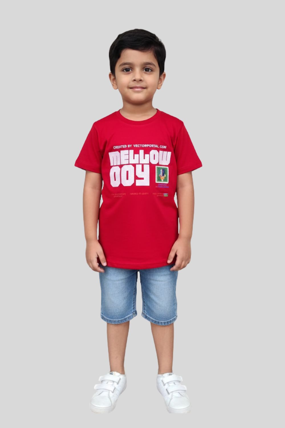 Boys’ Printed Cotton-Blend T-Shirt | Round Neck, Short Sleeves, Regular Fit - 833