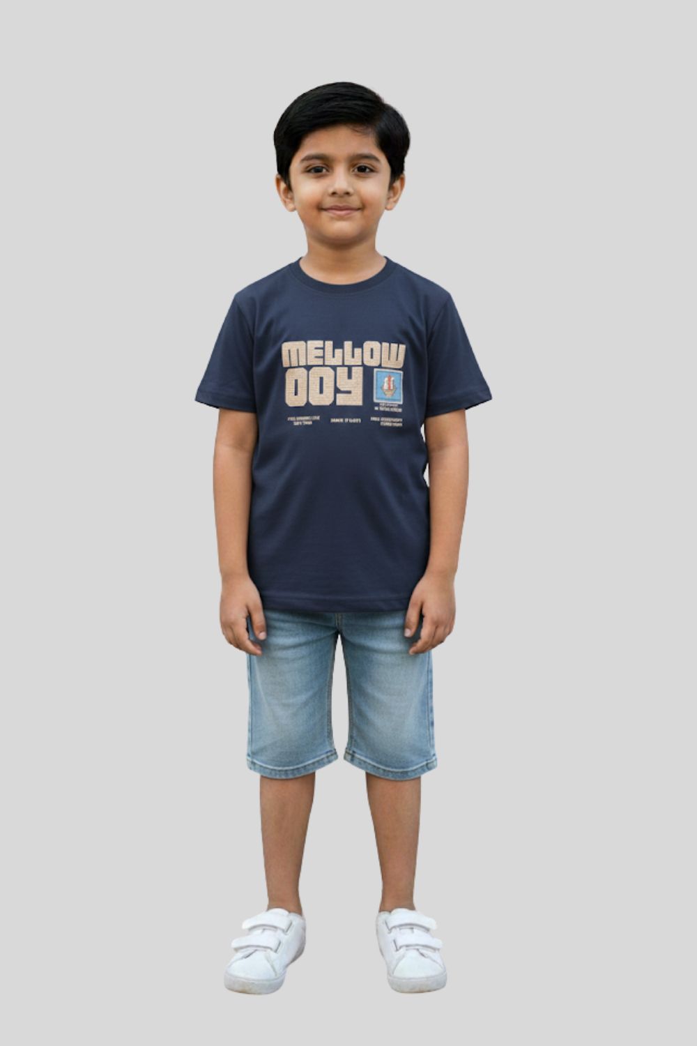 Boys’ Printed Cotton-Blend T-Shirt | Round Neck, Short Sleeves, Regular Fit - 826