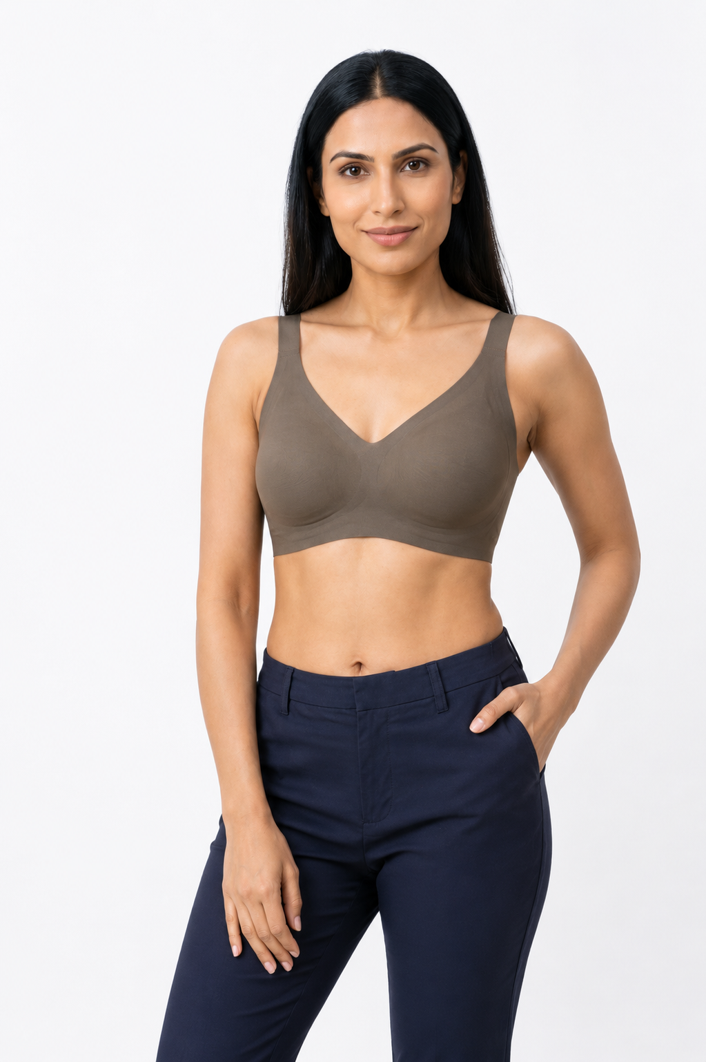 Women's Seamless Lightly Padded Full Coverage Plus Size Bra | Non-Wired Modal T-Shirt Bra with Broad Straps | Everyday Comfort Bra for Women - 807