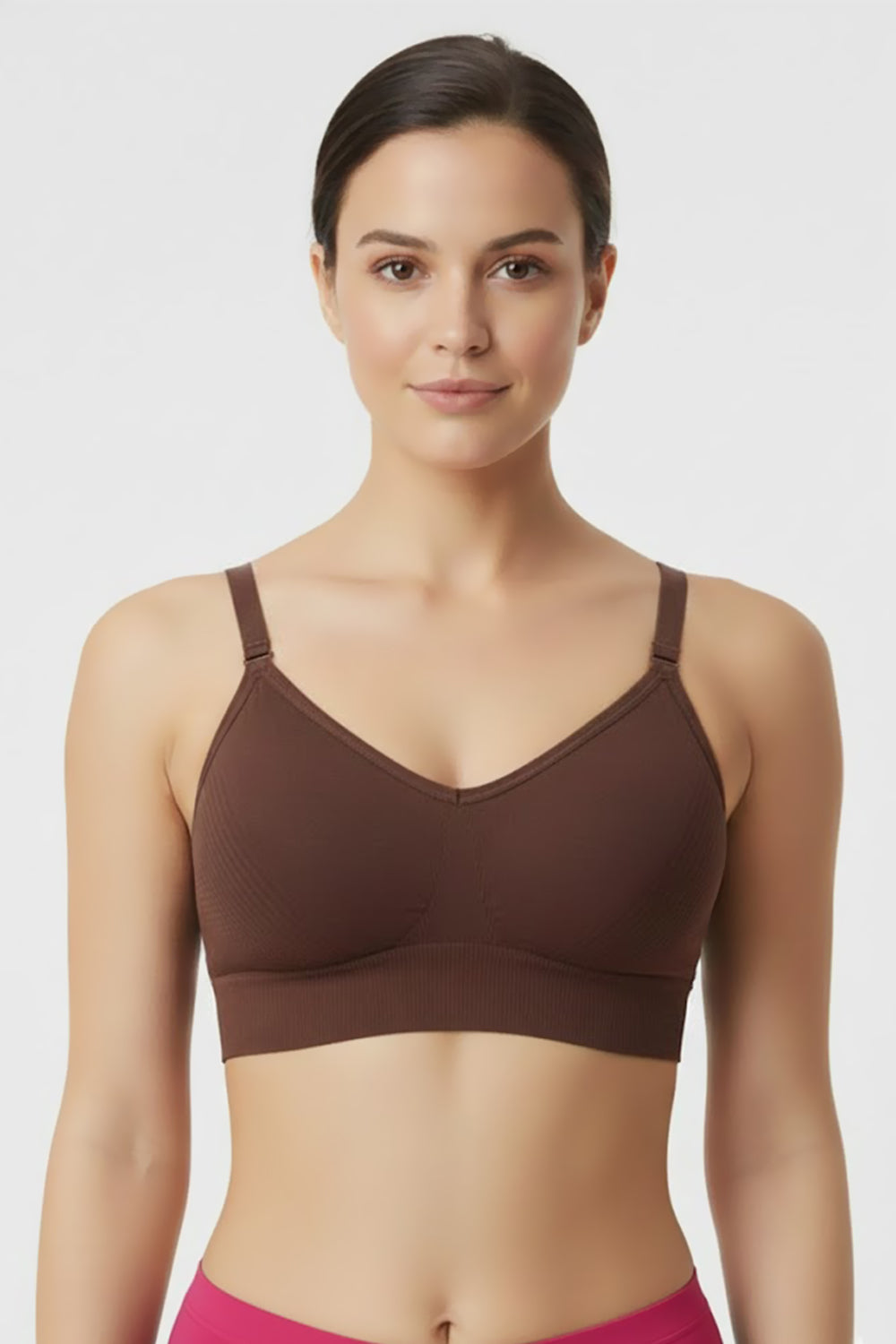 Teen Girls' Cotton-Blend Padded Sports Bra | Seamless, Removable Pads, Everyday Comfort Bra - 6662