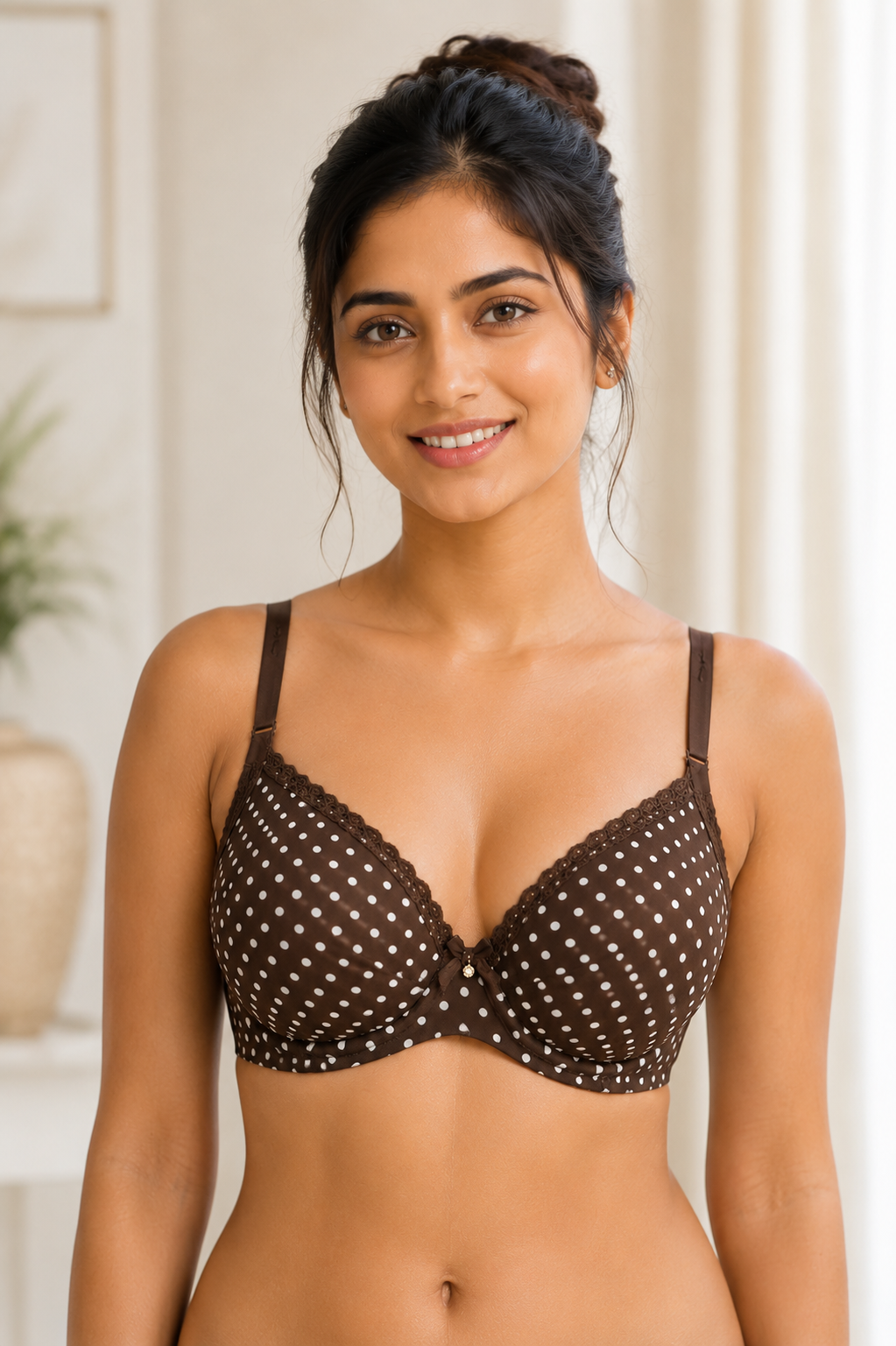 Women's Padded Lace Underwired Bra | Medium Coverage Seamless Cotton Blend Push-Up Bra for Women | Everyday & Party Wear Fashion Bra - 925