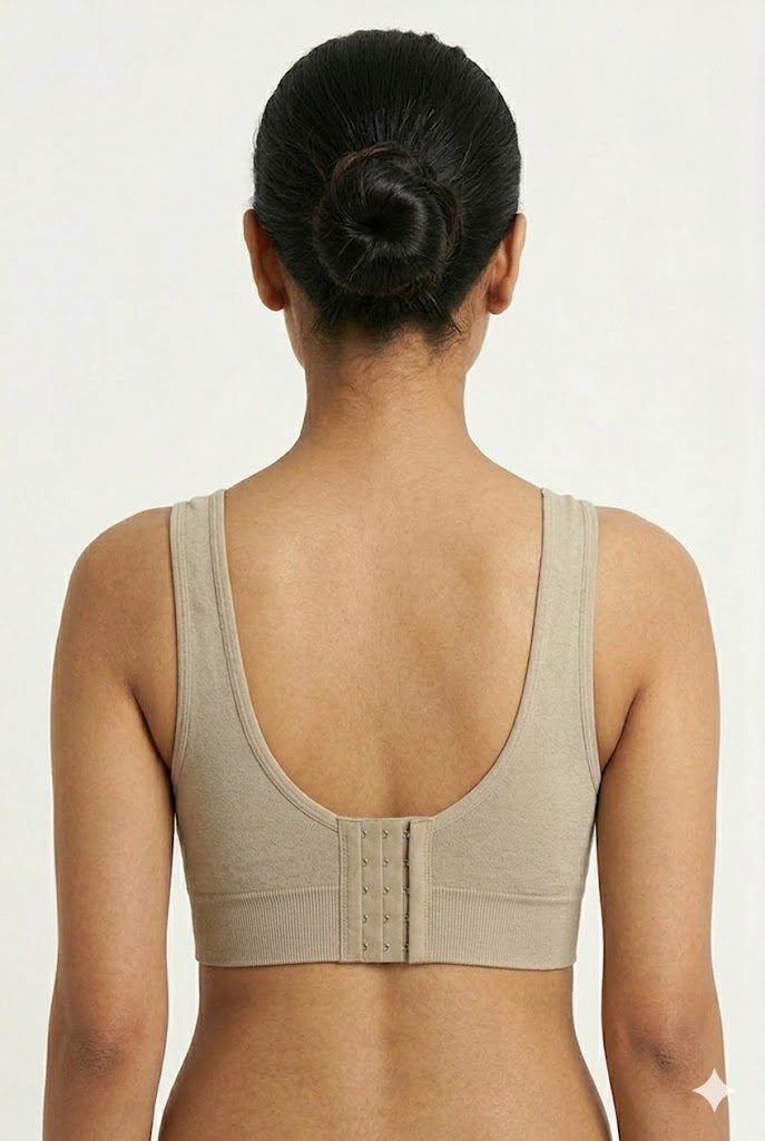 Seamless Padded Bra for Women – Full Coverage Cotton Blend Bra with Back Hook Closure | Wire-Free Everyday Comfort Bra - 10429
