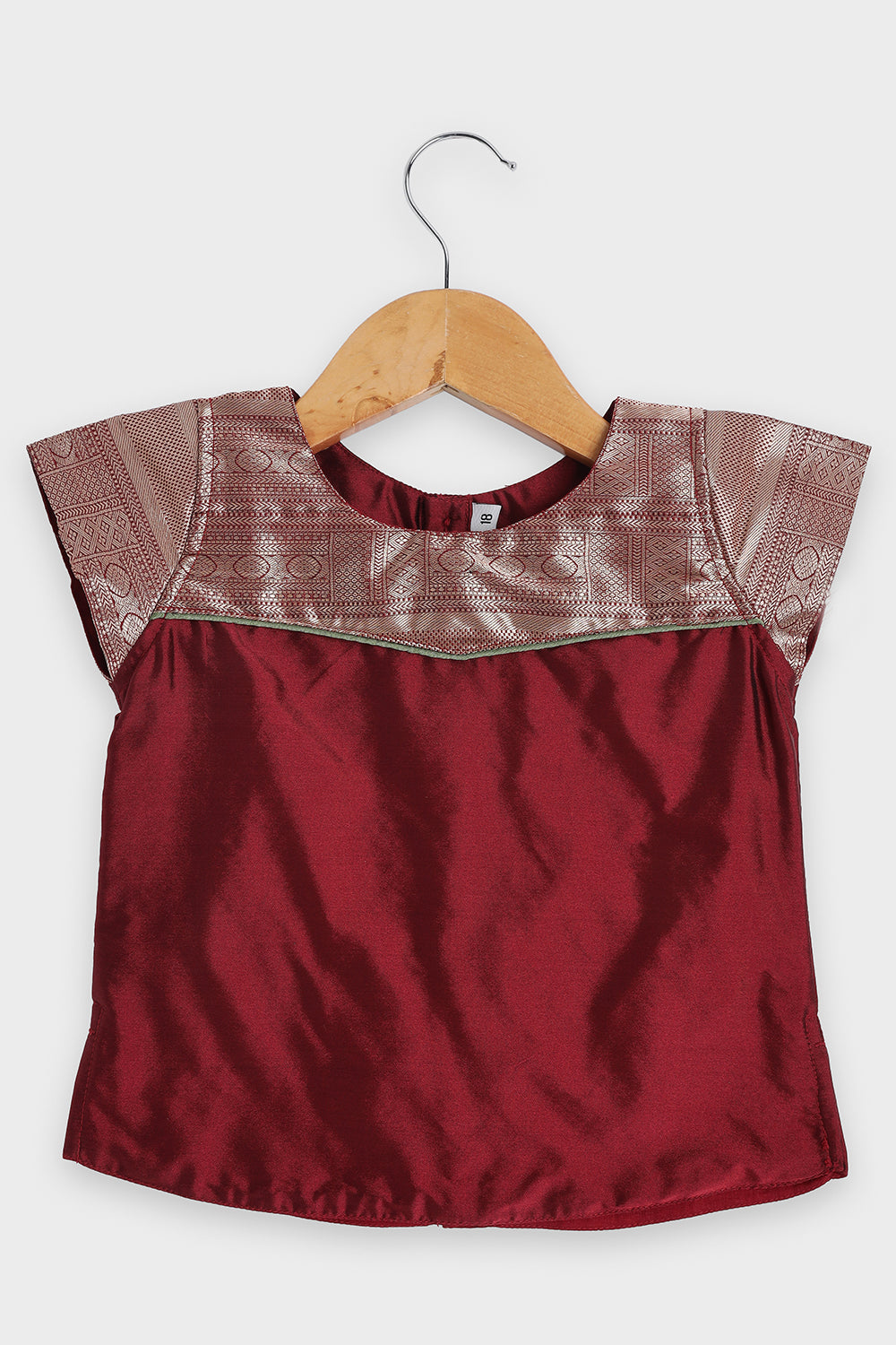 CHITTYTHALLI Girls Art Silk Pavadai Set – Sweetheart Neck Traditional Pattu Pavadai Dress with Knife Pleated Skirt | Festive Ethnic Wear for Girls - PS007