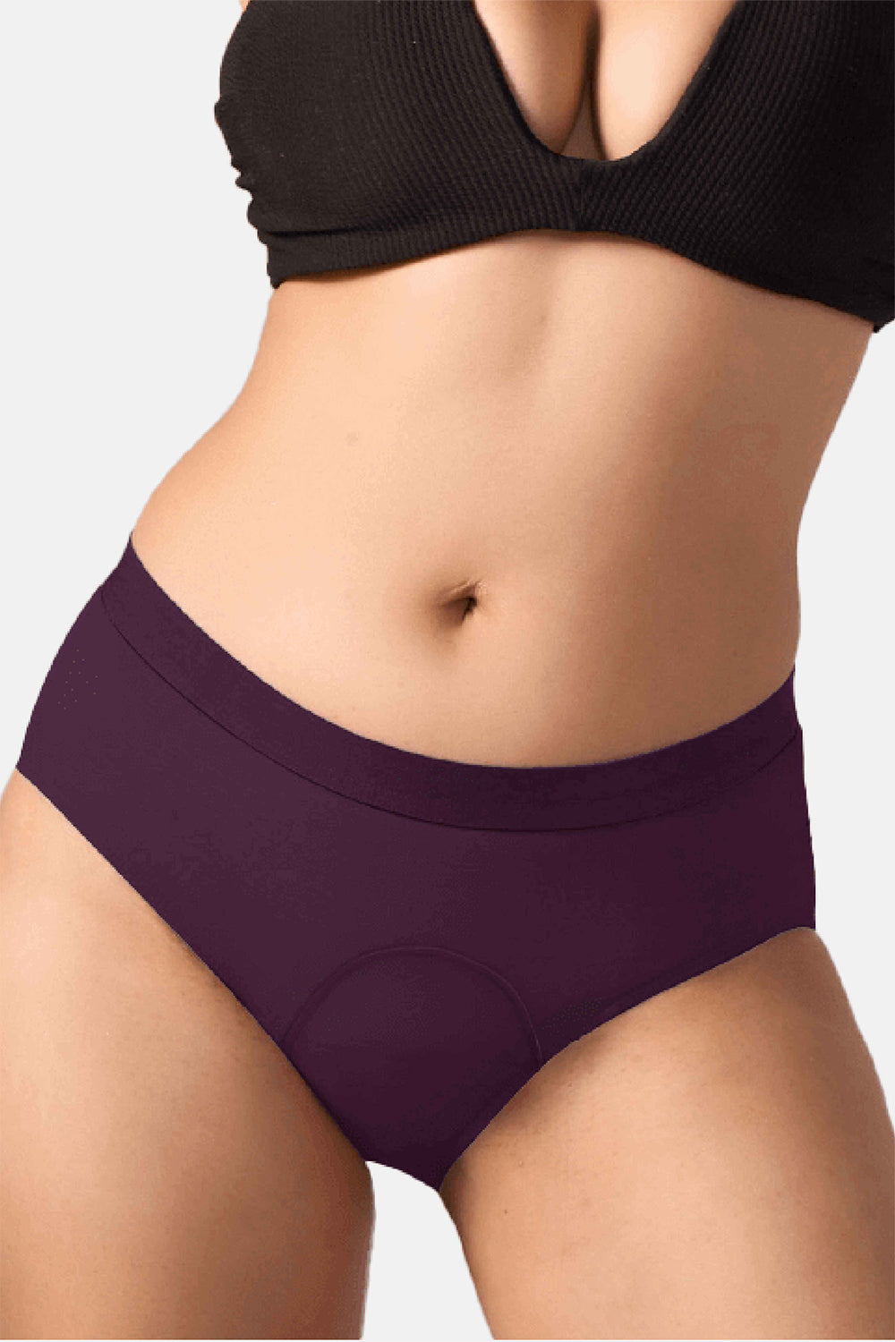 Mahina Reusable & Leak Proof Period Panty Berry Purple Cotton Mid Rise Super Heavy Flow Pack of 1