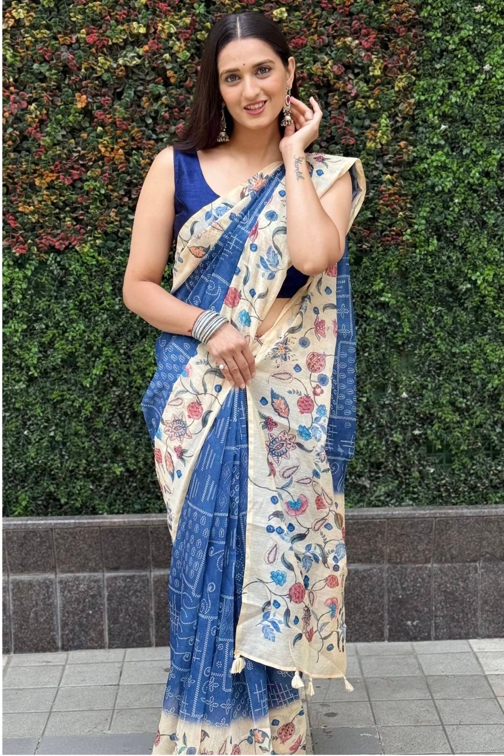 Women's Art Silk Tussar-Style Printed Saree | Elegant Festive & Occasion Wear Ethnic Saree | 3113