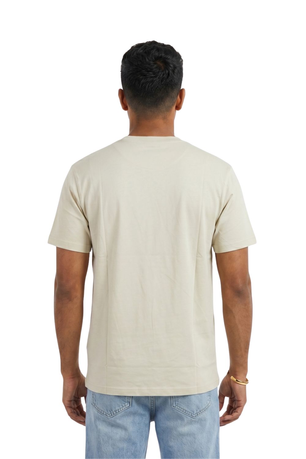 Enhance Men’s Cotton T-Shirt – Round Neck Printed T-Shirt with Coffee Graphic | Casual Everyday Wear T-Shirt - Cream - TG15