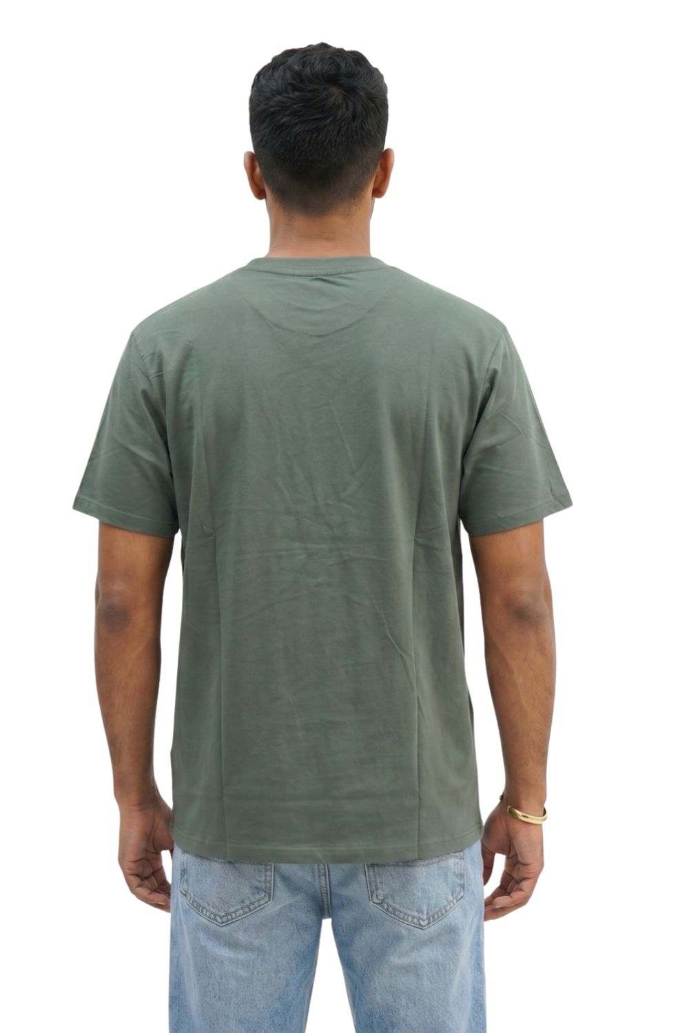 Enhance Men’s Cotton T-Shirt – Round Neck Printed T-Shirt with Coffee Graphic | Casual Everyday Wear T-Shirt - Olive - TG14