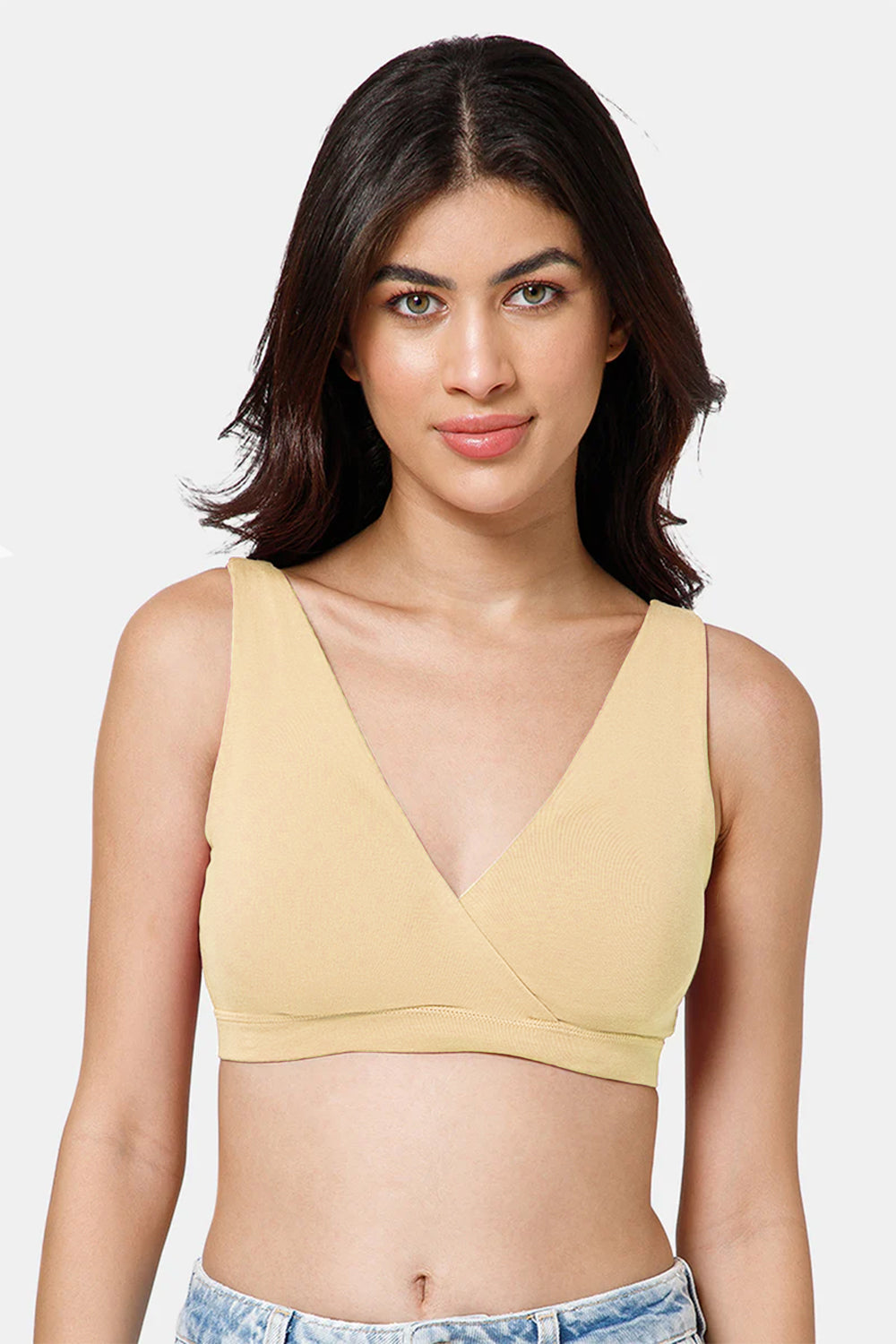 Intimacy Maternity Bra for Women – Non-Wired Slip-On Cotton Nursing Bra with Criss-Cross Front  - FB10