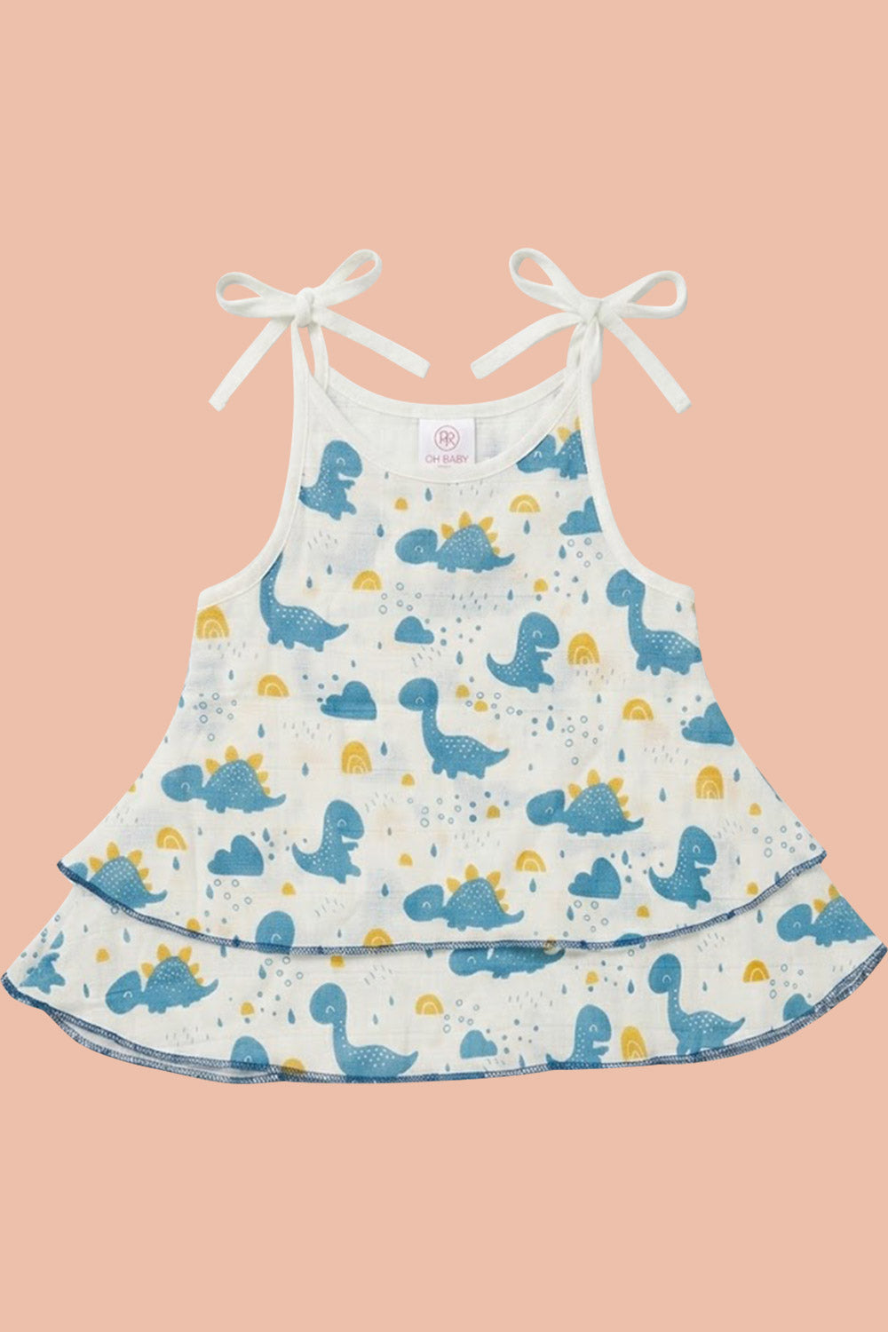 Oh Baby 100% Pure Cotton Everyday Comfort Baby Vest – Soft Breathable Infant Innerwear for Newborn Boys & Girls - Printed - FR03