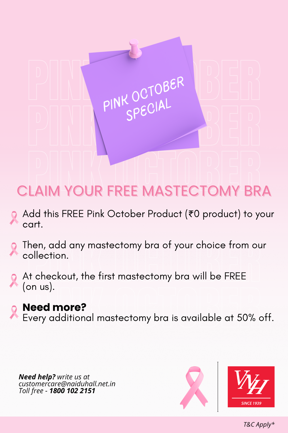 Pink October – Claim Your FREE Mastectomy Bra!