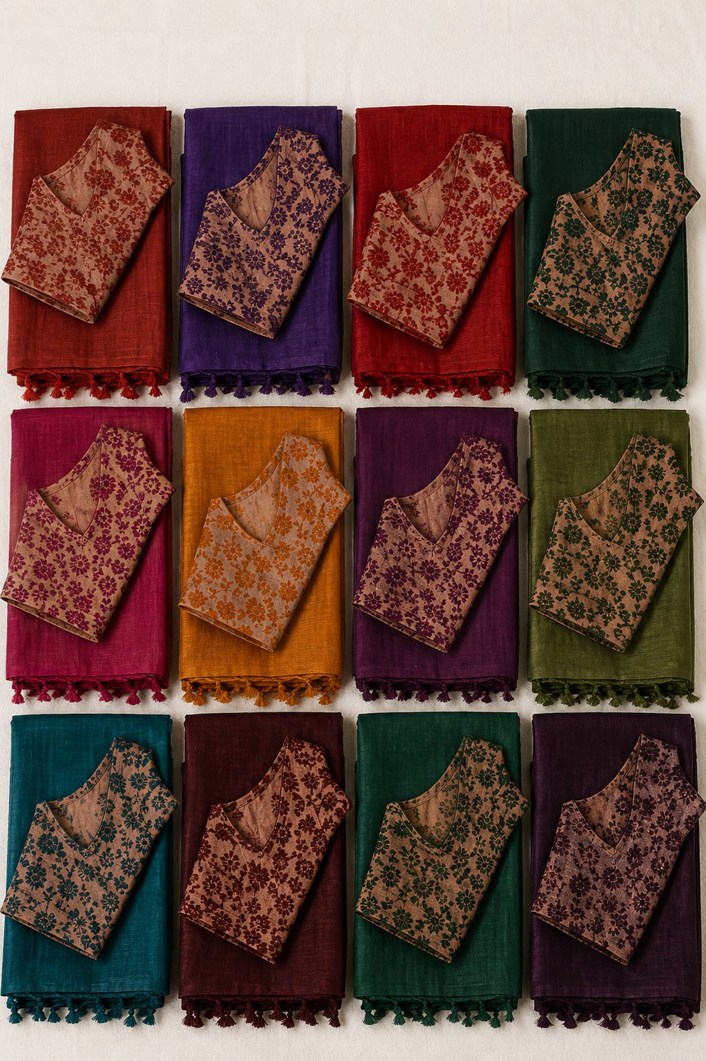 Naidu Hall Women's Magenta Khadi Cotton Blend Solid Saree with Blouse | Lightweight Ethnic Wear Saree - G359