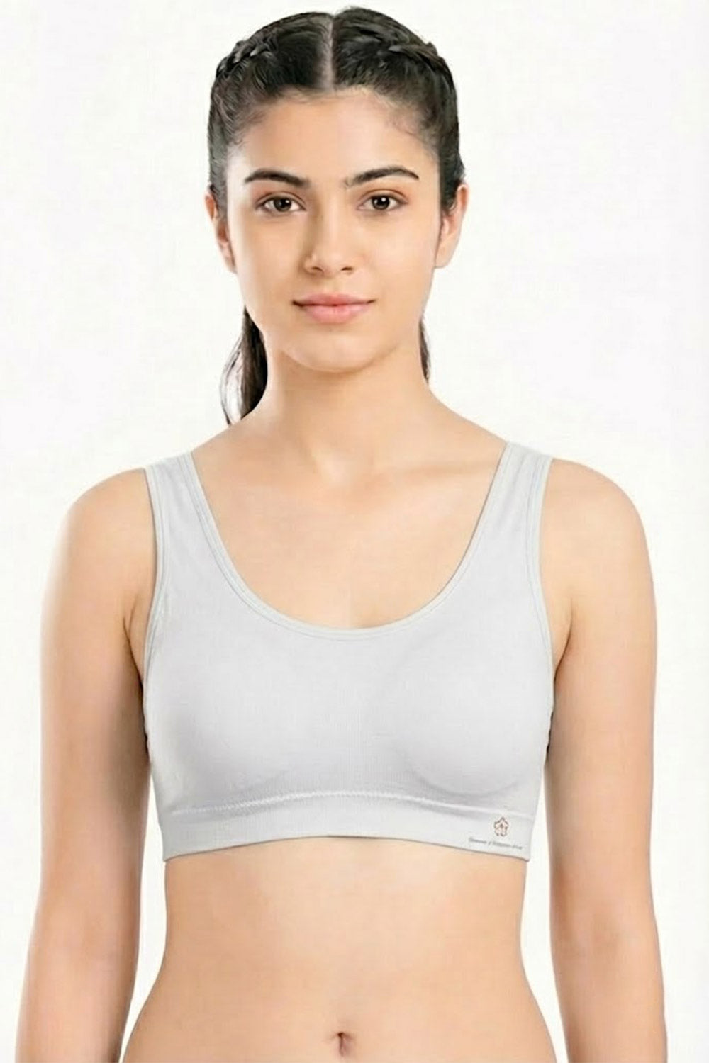 Printed Padded Sport Bra | Soft Cotton-Blend, Medium Coverage, Pull-On Comfort - 7784