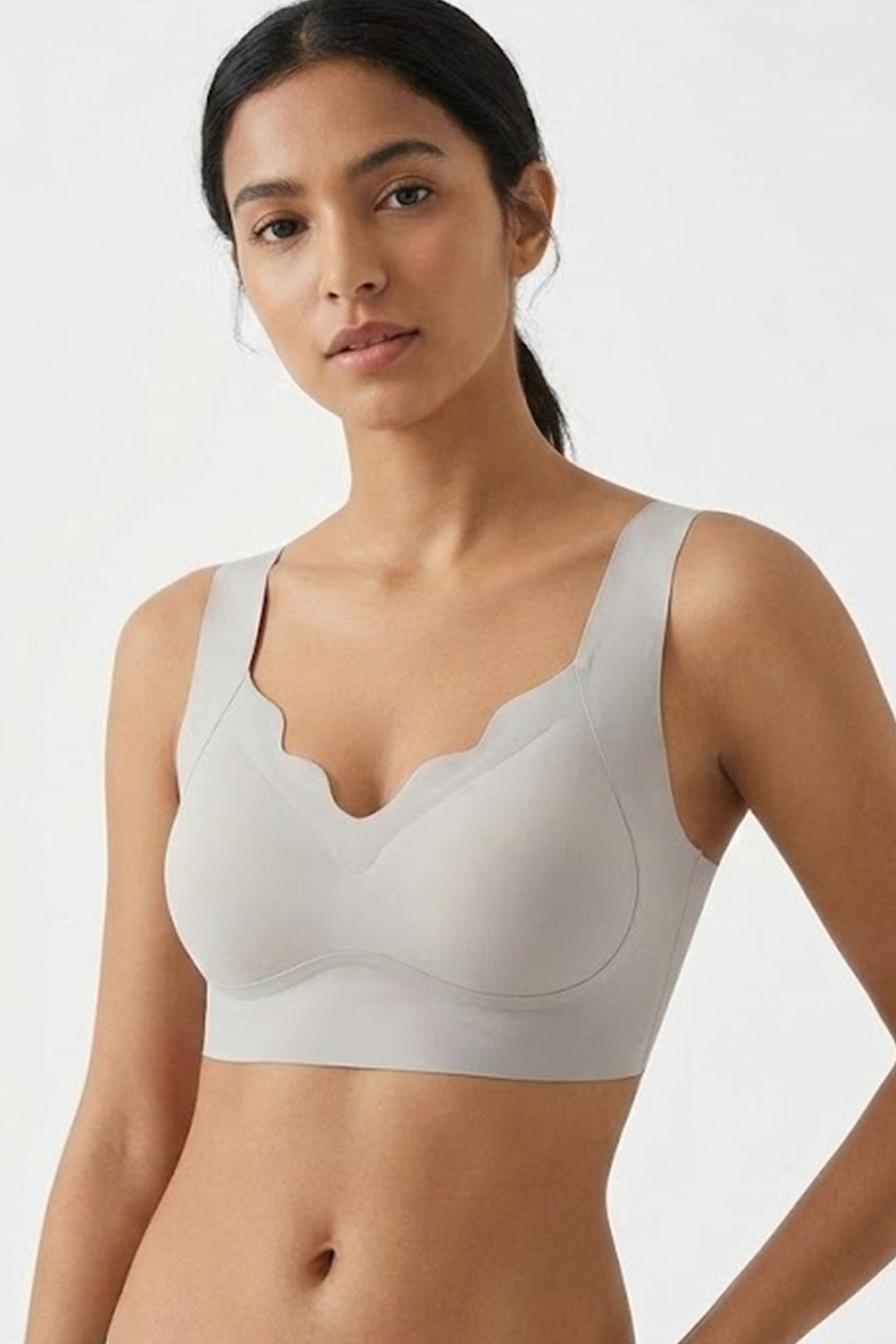 Women’s Solid Padded Sport Bra – Full-Coverage, Seamless & Non-Wired Comfort | Crop-Top Friendly - 203