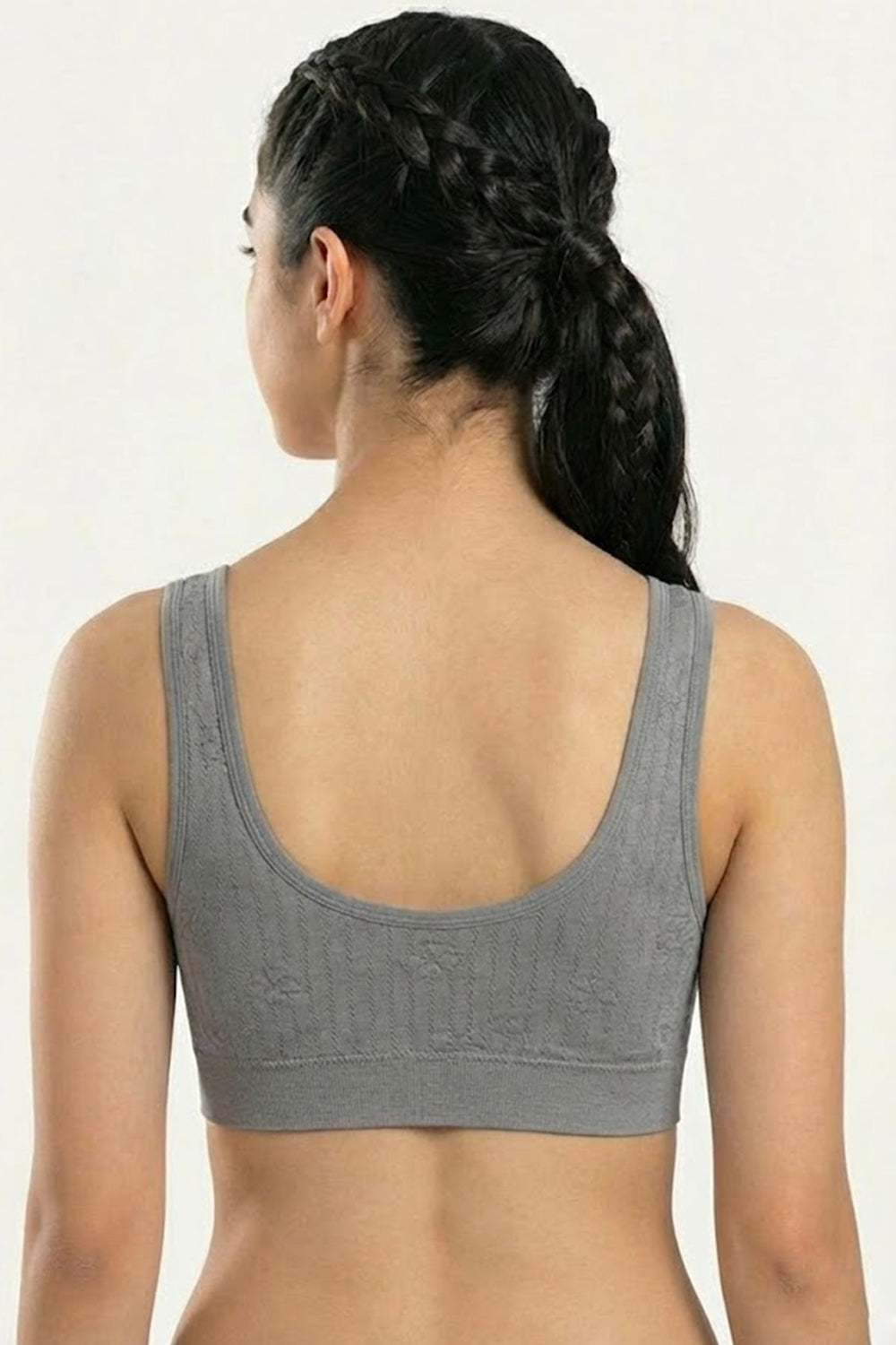 Women's Padded Cotton-Blend Sport Bra – Full Coverage, Seamless Sweat-Absorbent Support & Crop-Top Ready Fit - S988