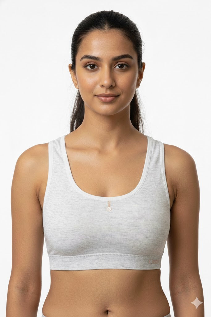 Seamless Modal Sports Bra for Teen Girls & Women – Non Wired Non Padded Beginner Training Bra | Sweat Absorbent Everyday Comfort Bra - 5689