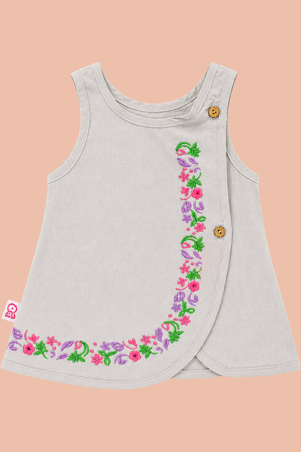 Oh Baby 100% Pure Cotton Everyday Comfort Baby Vest – Soft Breathable Infant Innerwear for Newborn Boys & Girls - Grey - VS11