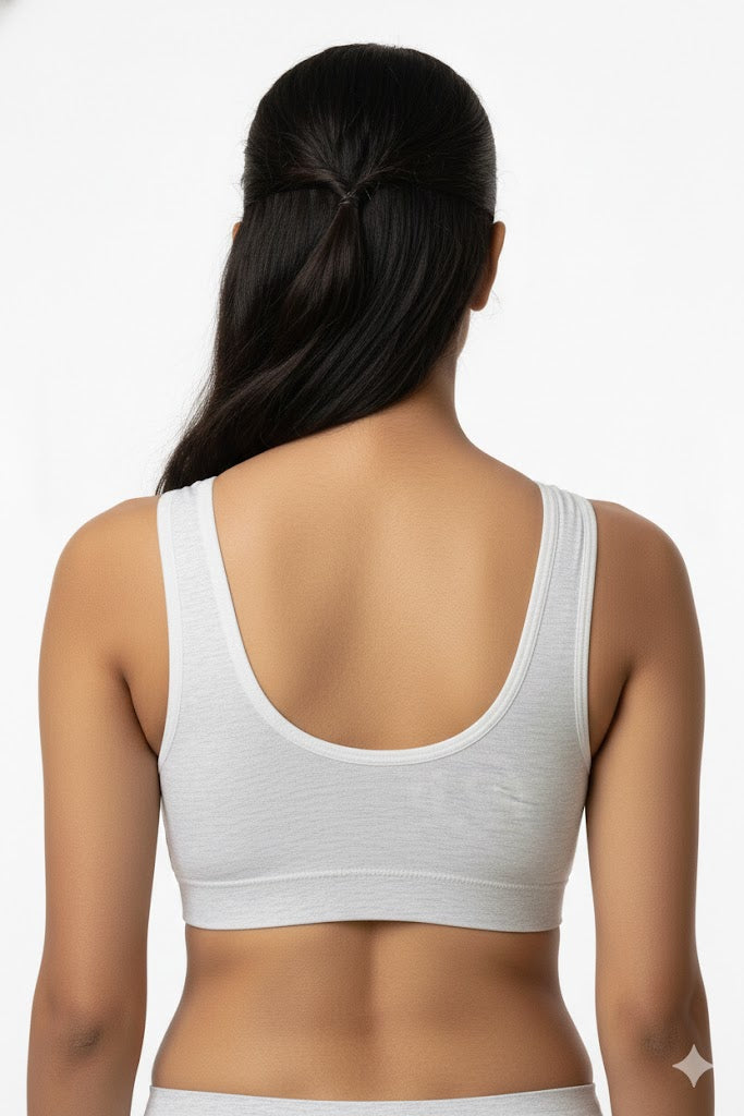 Seamless Modal Sports Bra for Teen Girls & Women – Non Wired Non Padded Beginner Training Bra | Sweat Absorbent Everyday Comfort Bra - 5689