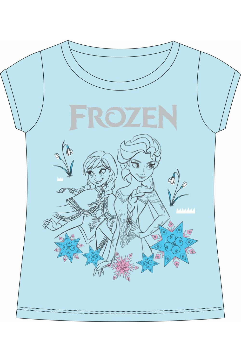 Girls Printed Cotton-Blend T-Shirt | Round Neck Short Sleeve Regular Fit Daily Wear Tee - Peacock Blue - 3002