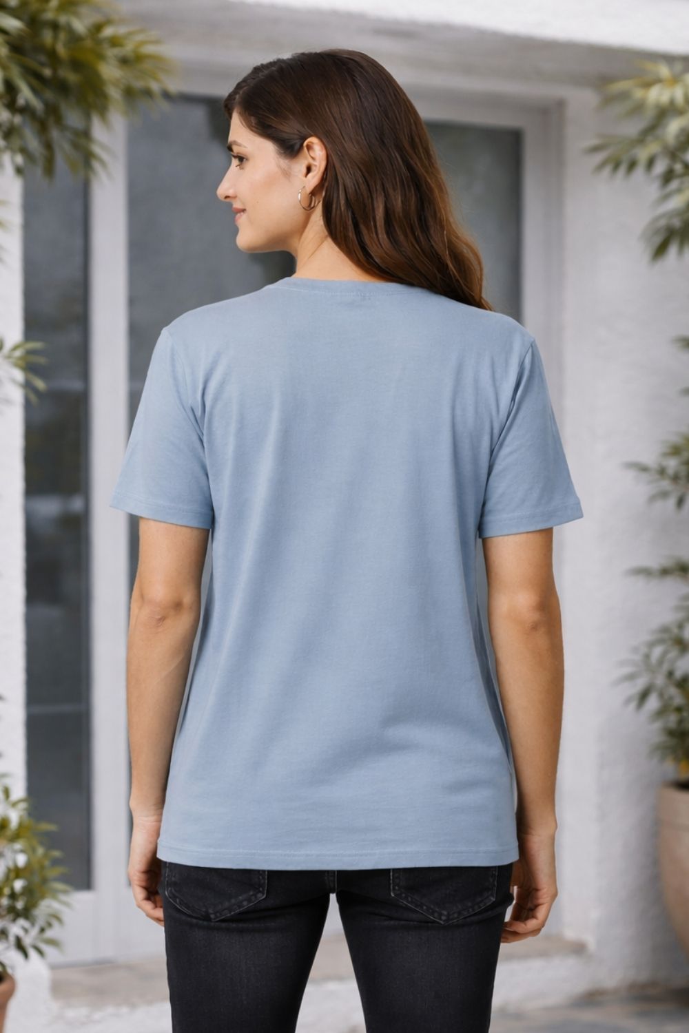 Graphic Cotton T-Shirt for Women & Unisex by Enhance Printed Round Neck Half Sleeve T-Shirt | Today's Plan Everyday Wear - Grey - TG08
