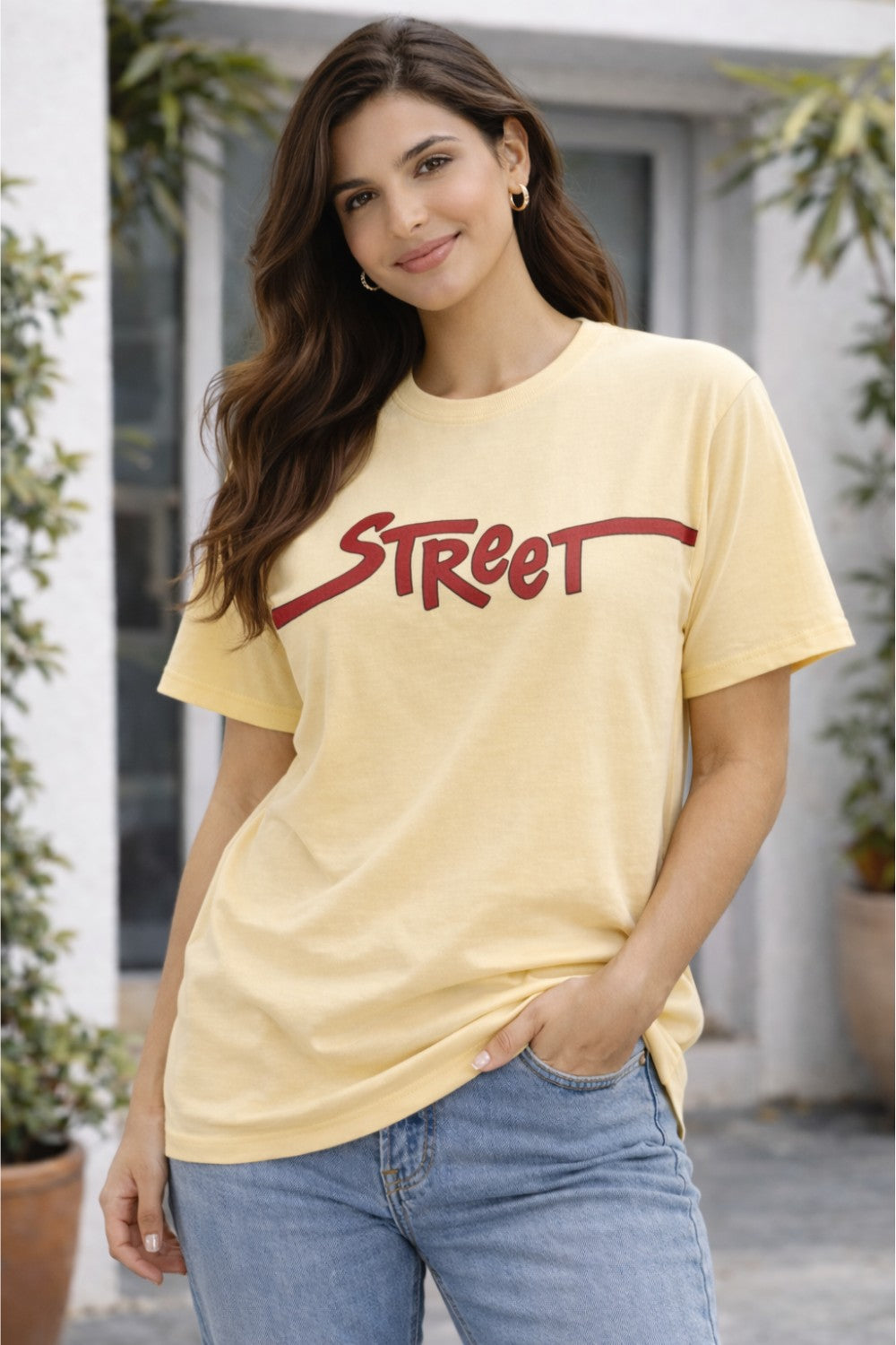 Graphic Cotton T-Shirt for Women & Unisex by Enhance Printed Crew Neck T-Shirt | Street Style Round Neck Half Sleeve Everyday Wear - Skin - TG09