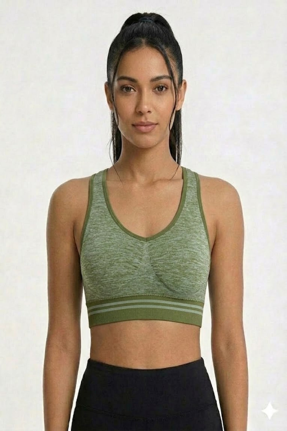 Padded Sports Bra for Women & Teen Girls – Seamless Non Wired Cotton Blend Gym Bra | Removable Pads Sweat Absorbent Workout & Training Bra - 168L