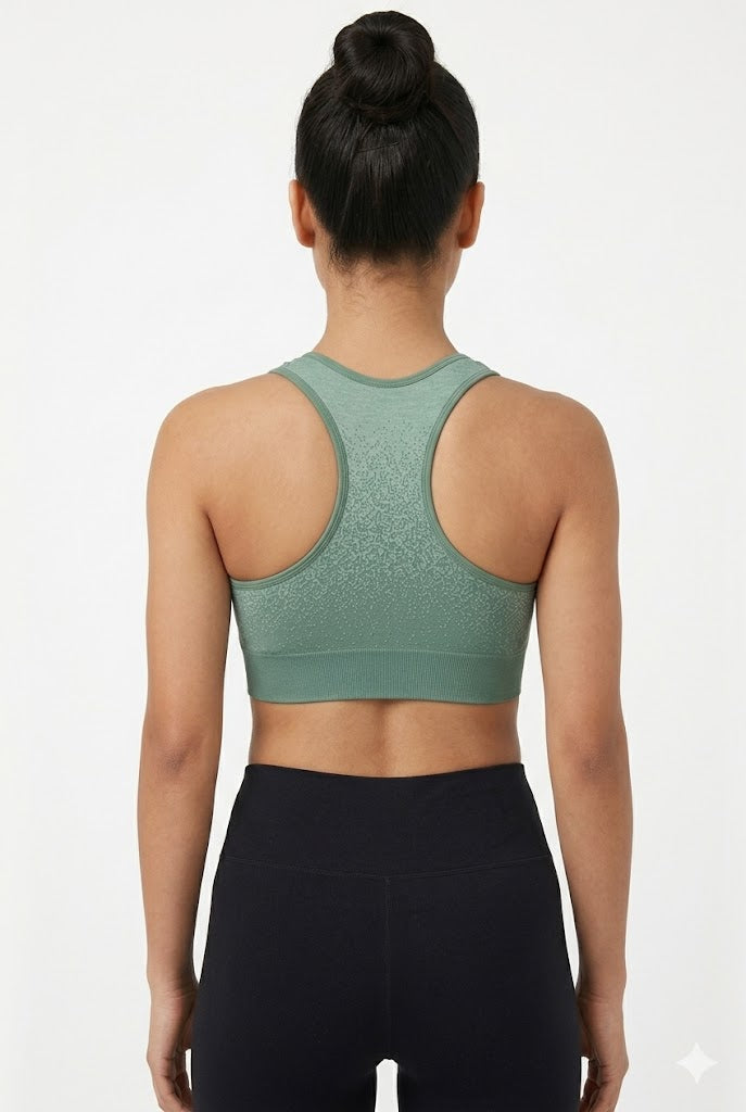 Seamless Racerback Bra for Women – Medium Coverage Padded Cotton Blend Bra with Removable Pads | Pull-On Active Comfort Bra - 6996