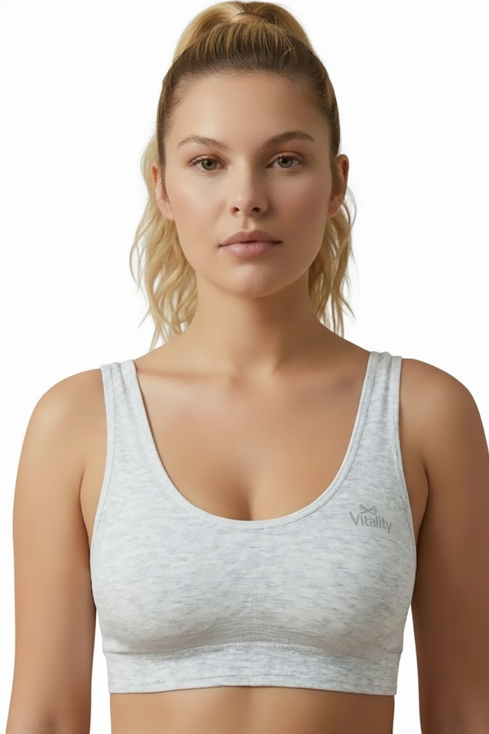 Teen Girls’ Printed Padded Sport Bra – Medium-Coverage, Sweat-Absorbent & Seamless Comfort - 730