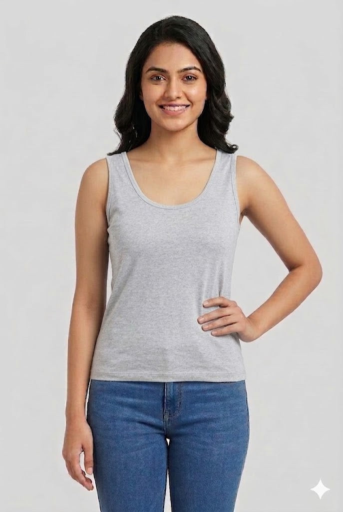 Seamless Cotton Blend Tank Top Bra for Teen Girls & Women – Non Wired Non Padded Innerwear | Sweat Absorbent Everyday Comfort Tank Top - CTBD